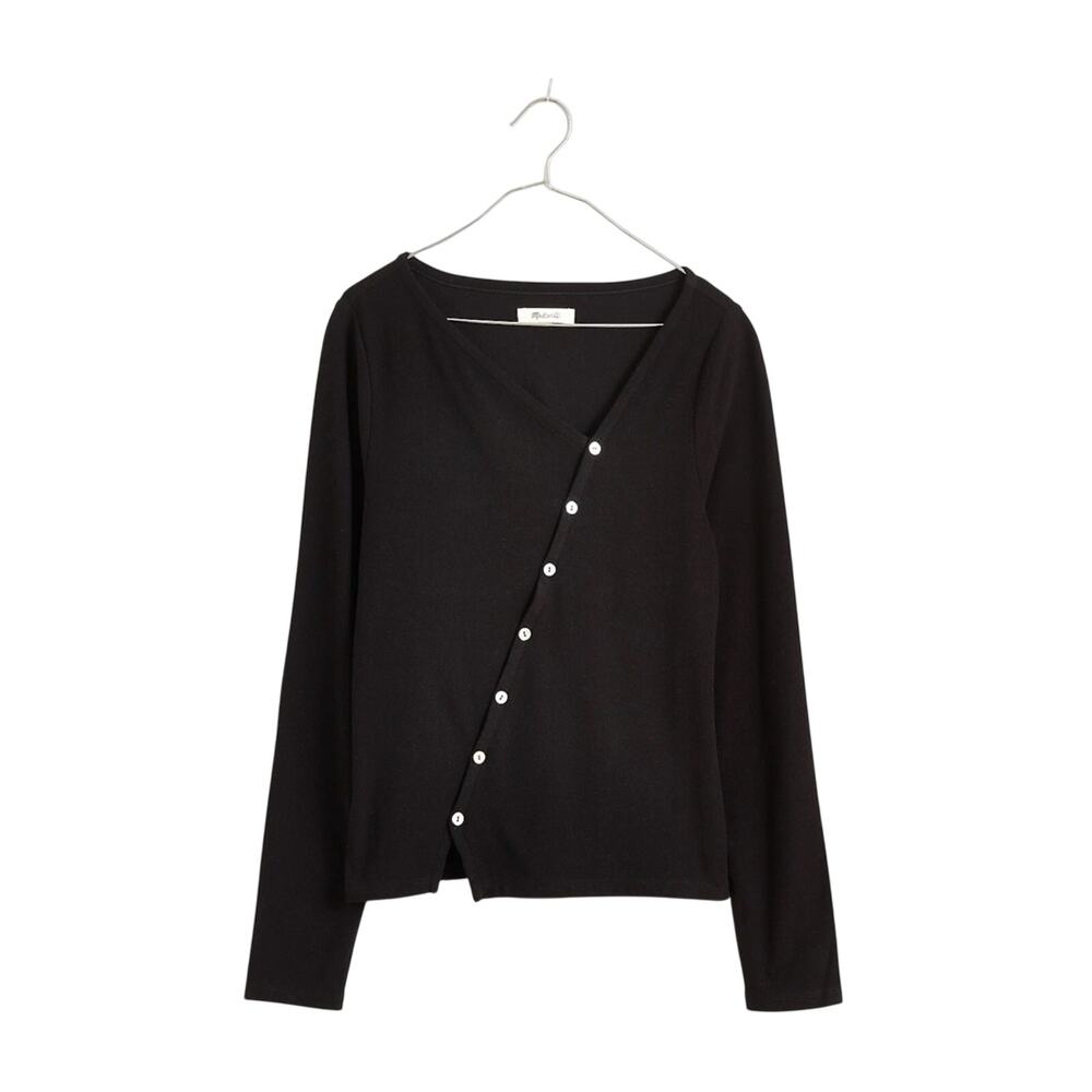 Madewell Asymmetrical Button-Front Cardigan Black Women’s size XS - Picture 4 of 12
